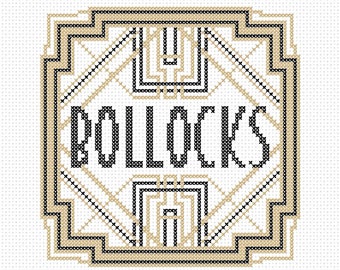 Bollocks Counted Cross Stitch Pattern Instant Download