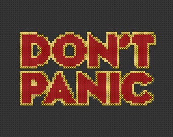 Don't Panic Counted Cross Stitch Pattern Instant Download