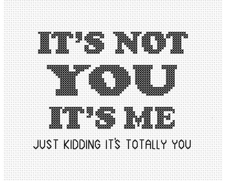 It's You Snarky Counted Cross Stitch Pattern Instant Download image 1