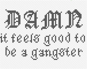 Gangster Counted Cross Stitch Pattern Instant Download