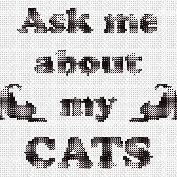 Kitty and Me Cross Stitch Etsy