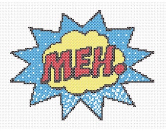 Meh. Counted Cross Stitch Pattern Instant Download