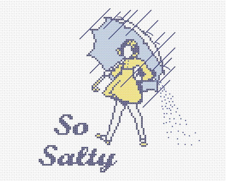 So Salty Counted Cross Stitch Pattern Instant Download image 1