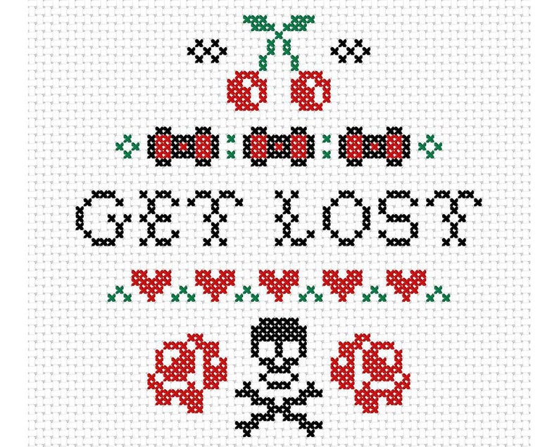 Get Lost Sampler Counted Cross Stitch Pattern Instant Download image 1
