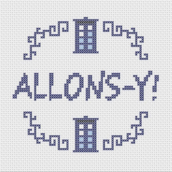 Allons-y Counted Cross Stitch Pattern Instant Download