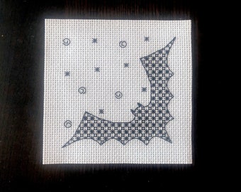 Bat Blackwork Embroidery Pattern Instant Download Chart Only