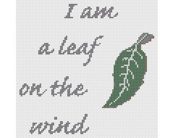 Leaf on the Wind Counted Cross Stitch Pattern Instant Download