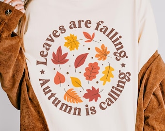 Comfort Colors Autumn Leaves T-Shirt: Unisex Boho Fall Tee