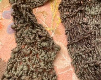 Scarf Knitted Brown-Green Wool