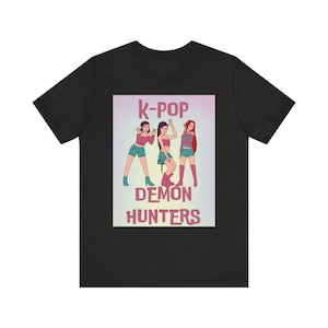 K-pop Demon Hunter Unisex Tee - Rumi, Zoey, Mira, Band T-Shirt, Huntrix, Short Sleeve Shirt