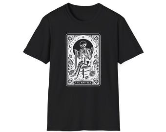 Camiseta de punto con estampado de esqueleto, ropa de Halloween, regalo espeluznante
