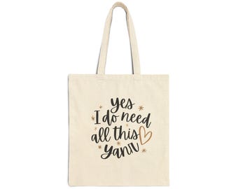 Bolsa de lona de algodón para amantes del hilo, bolsa para proyectos de tejido