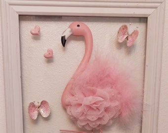 Flamingo in frame