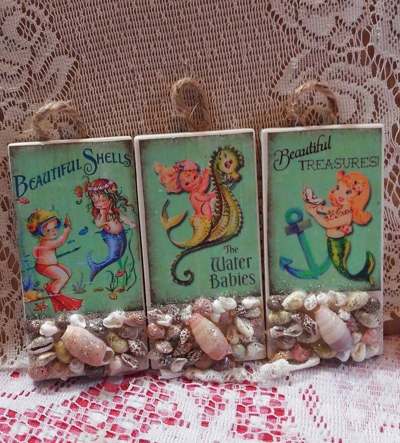 Darling trio beachy hanging plaque sets. image 7