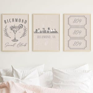 Richmond Wall Art, RVA Themed Wall Prints, Digital Files themed to Richmond, Virginia, Downloadable Prints for Wall Decor