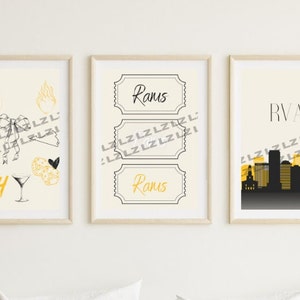 VCU Wall Art Set- Virginia Commonwealth University Wall Art- VCU Rams Wall Art- Set of Three Wall Art- VCU Rams Digital Wall Art- College