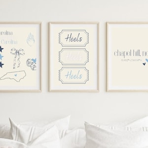 College Decor Print, U North Carolina, Tarheels Wall Art, Wall Art UNC, University Of North Carolina, College Apartment Decor, UNC Heels,