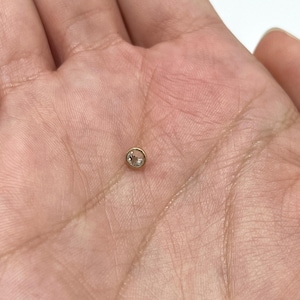 14K Solid Gold Bezel Set Threaded Gem Top  Replacement Top for Dermal Anchors, Labret, or Any Internal Threaded Piercing Jewelry 4mm 5mm 6mm