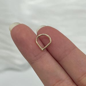 14K Gold Teardrop Hinged Segment Ring 16G  Nose, Septum, Cartilage, Helix Piercing Jewelry