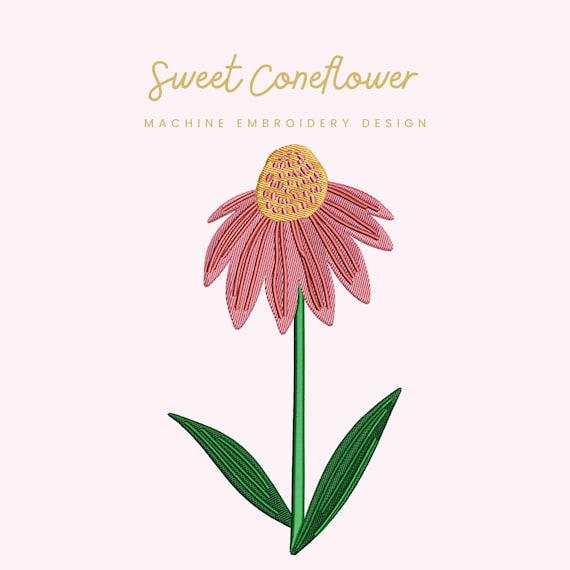 Sweet Coneflower Embroidery File | Digital Download for Machine Embroidery | 6 Sizes | Floral Wildflower • Botanical Design