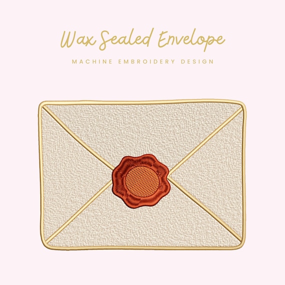 Wax Sealed Envelope Embroidery File | Digital Download for Machine Embroidery | 6 Sizes | Vintage Letter • Romantic Mail Embroidery