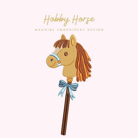 Hobby Horse Embroidery File | Digital Download for Machine Embroidery | 6 Sizes | Toy Horse Stick • Kid's Playroom Embroidery