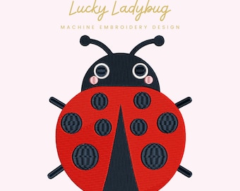 Lucky Ladybug Embroidery File | Digital Download for Machine Embroidery | 6 Sizes | Whimsical Insect • Bug Embroidery