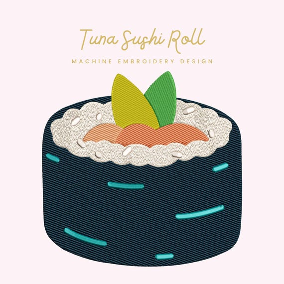 Tuna Sushi Roll embroidery design