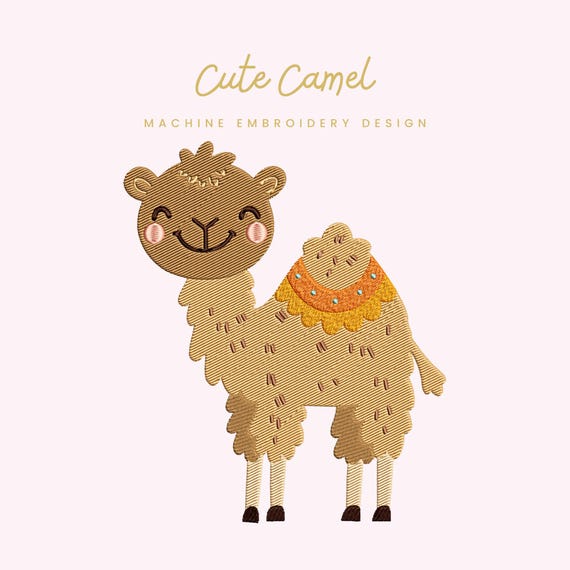 Cute Camel Embroidery File | Digital Download for Machine Embroidery | 6 Sizes | Desert Animal • Nursery & Kids Design