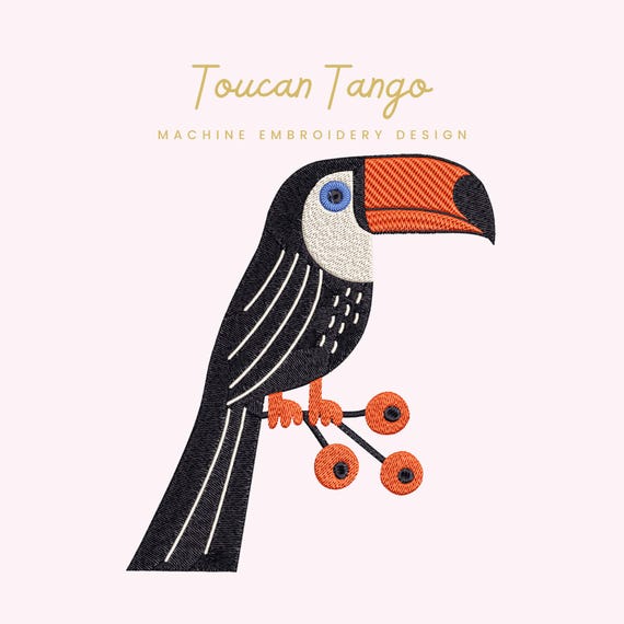 Toucan Tango Embroidery File |  Digital Download for Machine Embroidery | 6 Sizes | Tropical Bird • Jungle Animal