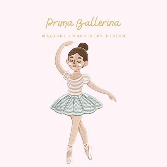 Prima Ballerina Embroidery File |  Digital Download for Machine Embroidery | 6 Sizes
