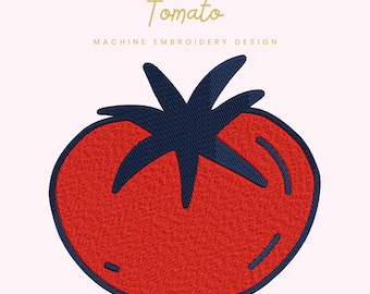 Tomato Embroidery File | Digital Download for Machine Embroidery | 6 Sizes | Kitchen and Garden • Vegetable Embroidery