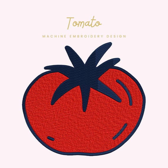 Tomato Embroidery File | Digital Download for Machine Embroidery | 6 Sizes | Kitchen and Garden • Vegetable Embroidery