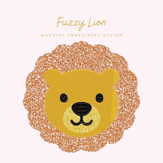 Fuzzy Lion Embroidery File |  Digital Download for Machine Embroidery | 7 Sizes