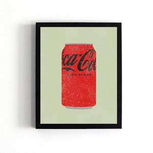 vintage coke zero wall art - instant digital download- apartment and home decor - aesthetic wall art - trendy decor for girls - dorm decor