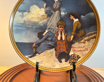 1983 Knowles Norman Rockwell Collectors' Plate Waiting on the Shore Plate #3104X
