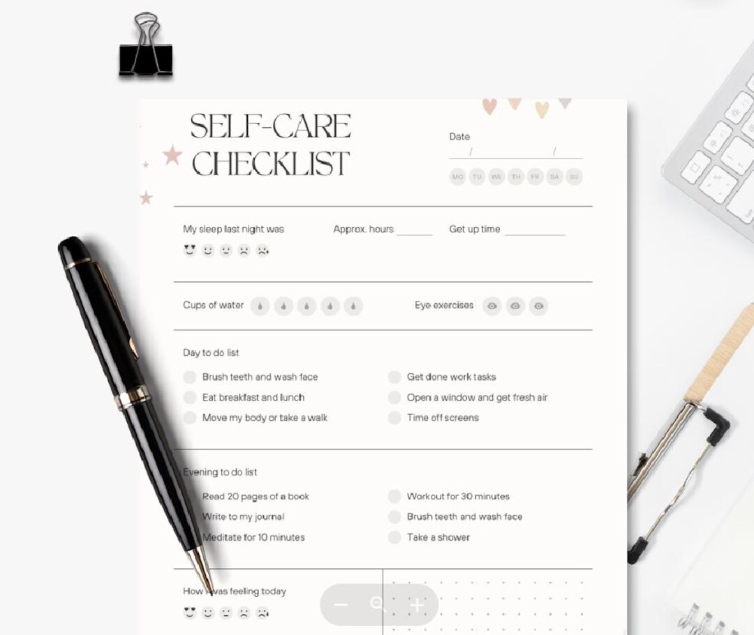 Printable Self-care Routine Tracker PDF, Daily Wellness Planner ...