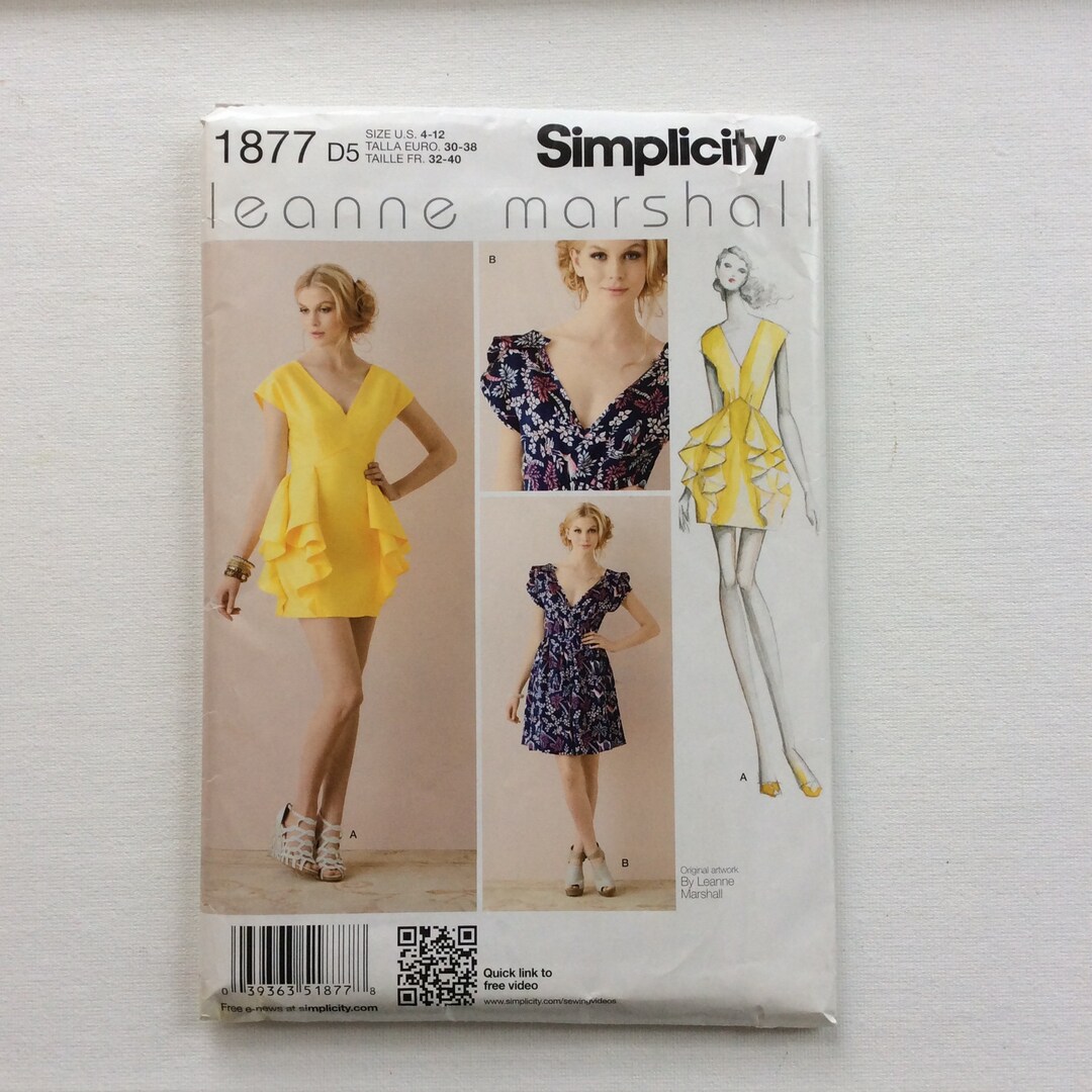 Womens Ruffle Dress Sewing Pattern, Leanne Marshall Design Simplicity ...