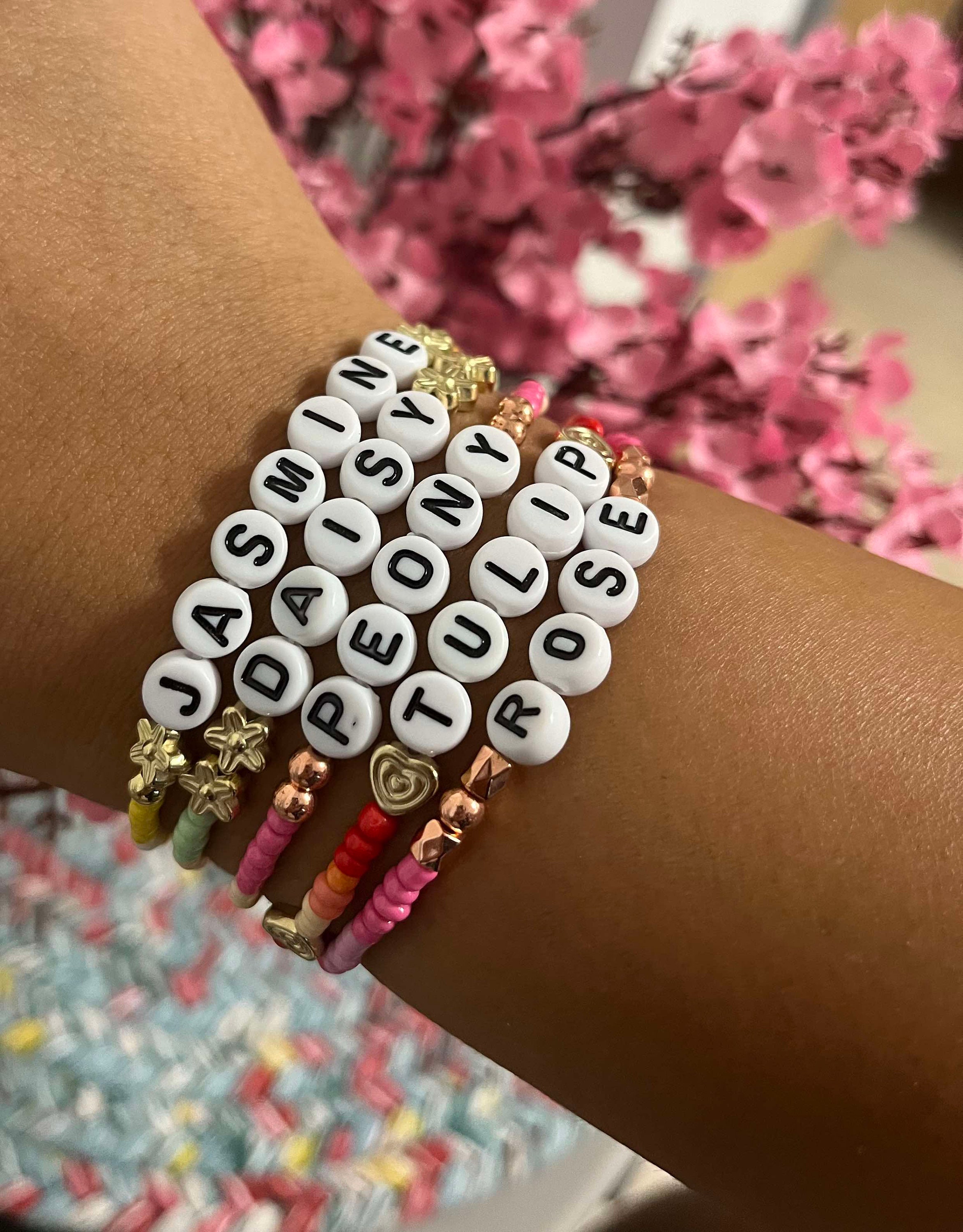 Beaded Letter Bracelets - Etsy
