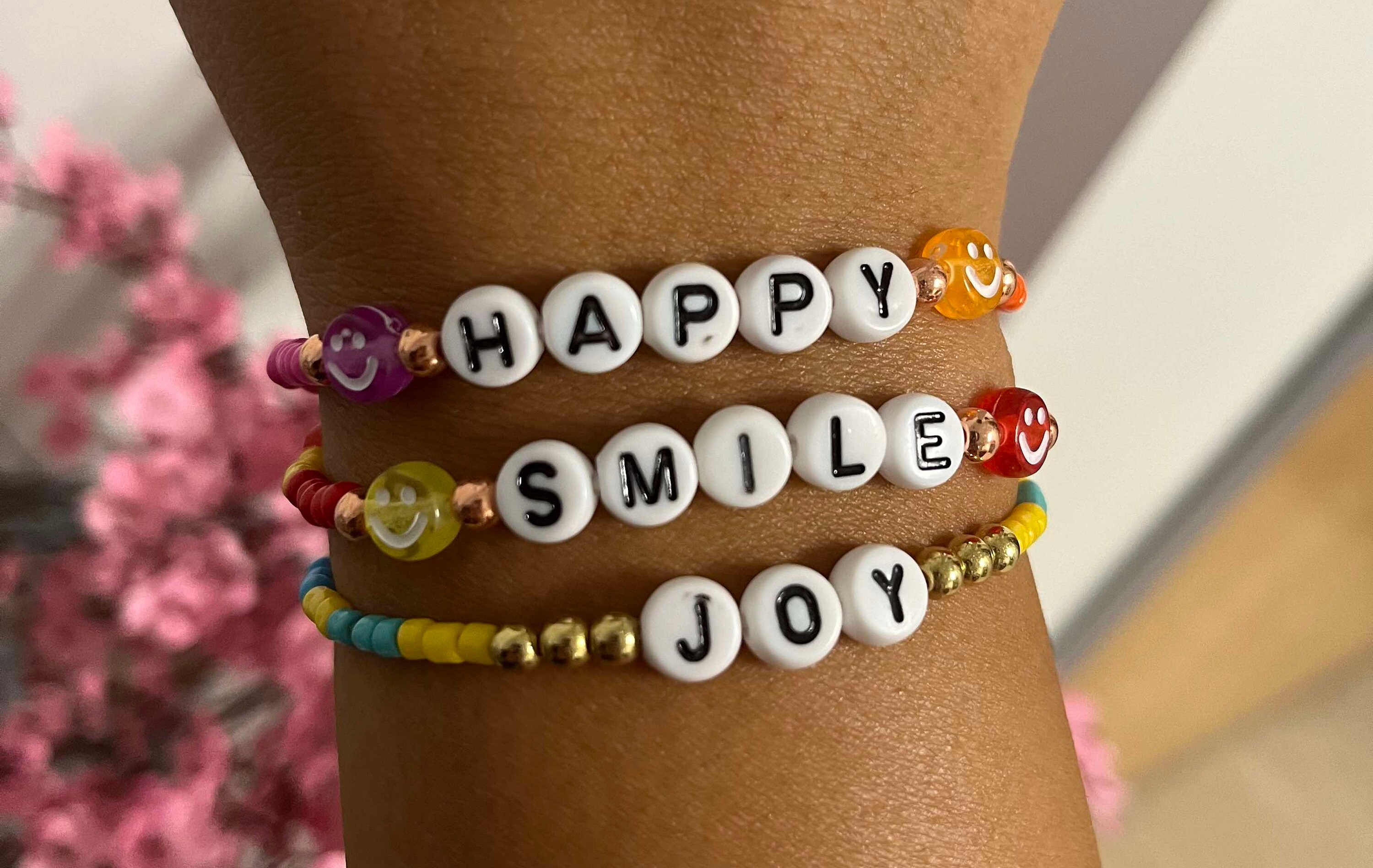 Beaded Letter Bracelets - Etsy