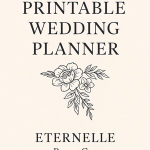Elegant Wedding Planner Printable Bundle | Eternelle Paper Co. | Budget Tracker, Checklist, Guest List, Vow Pages & More