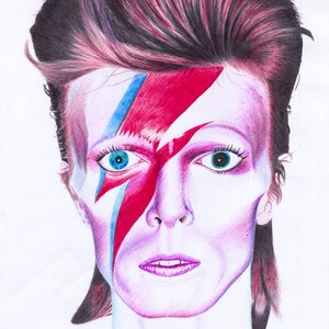 David Bowie, Pop Artist Print, Giclee Art Paper, Colour