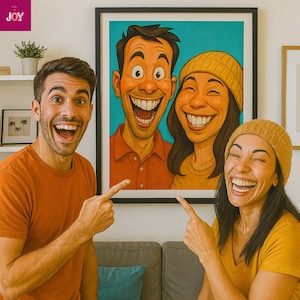 Custom Funny Couple Caricature Portrait , Transform Any Photo into Hilarious Art ,  Gift for Couples , gift for her , gift for him
