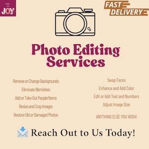 Photo Editing Service, Custom Photo editing, Photoshop service, Wedding photo editing services, colorize photo , photo restoration