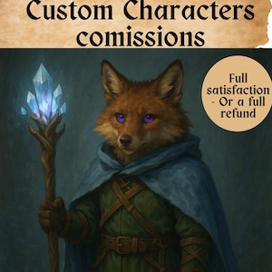 Custom DnD Portrait ,  Anime Styled DnD Characters , Fantasy Design , Commission , Dungeon and Dragons , author commission , oc commission