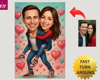 Couple Gift, Couple Caricature from Photo, Funny Couple Gift for Anniversary , Funny Couple Portrait for Home, Couple Cartoon Drawing Art