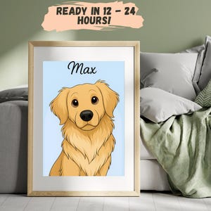 Custom Pet Cartoon Portrait, Custom Pet Character Art, Pet Lover Gift Idea, Unique Pet Illustration Gift, Wall Art Dog