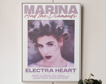 Marina and The Diamonds Electra Heart Poster Print with Songs - A4/A3