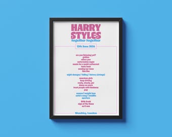 Harry Styles Together Together 2026 London Wembley Setlist Poster Print A3/A4