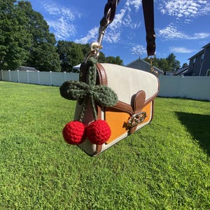 Crochet Cherry Bag Charm